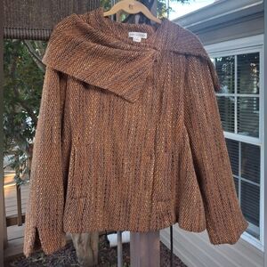 Vintage Newport News Herringbone Tweed  Drape Women's Jacket Brown / Orange